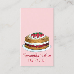 Carte De Visite Victoria Sponge Cake British Pâtisserie Chef Royau