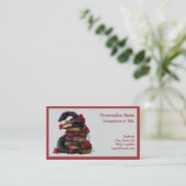 Carte De Visite Victorian Gothic Dragon Antique Books Roses (Debout devant)