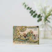 Carte de visite victorien fleuri de fleur et de (Debout devant)