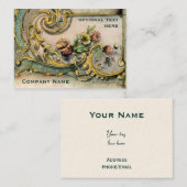 Carte de visite victorien fleuri de fleur et de (Devant / Derrière)