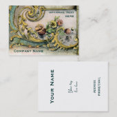 Carte de visite victorien fleuri de fleur et de (Devant / Derrière)
