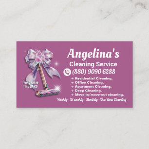 Carte De Visite Vide de nettoyage de maison rétro