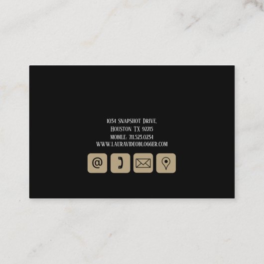 Carte De Visite Video Blogger (Dos)