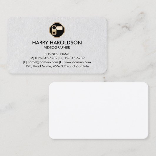 Carte De Visite Video Camera Icon Videographer (Devant / Derrière)
