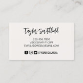 Carte de visite vidéo caméra vintage (Dos)