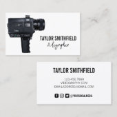 Carte de visite vidéo caméscope vintage (Devant / Derrière)