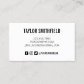 Carte de visite vidéo caméscope vintage (Dos)