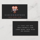 Carte De Visite Vidéo de production de caméra Orange Filmer noir (Devant / Derrière)