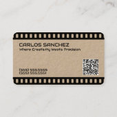 Carte De Visite 📽️ Vidéographe réalisateur personnalisé QR (Dos)