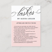 Carte De Visite Vider rose Tourbillonnant Script Lash Artiste Afte (Devant)