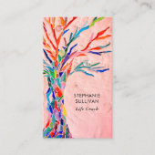 Carte De Visite Vie Coach Arbre De Vie Corail (Devant)