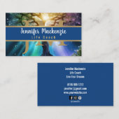 Carte De Visite Vie Coach Thérapiste Rainbow Tree of Life (Devant / Derrière)