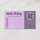 Carte De Visite Vie spirituelle Lavande Lavande QR Code photo (Devant)