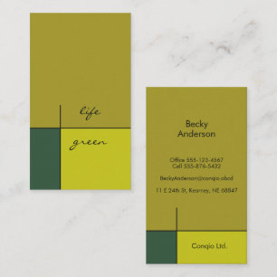 Carte De Visite vie verte, acide, citron et art abstrait de mousse