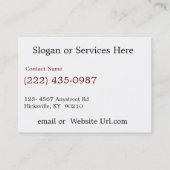 Carte De Visite Vieil atelier de réparations de camion avec le (Dos)