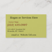 Carte De Visite Vieil atelier de réparations de camion de véhicule (Dos)