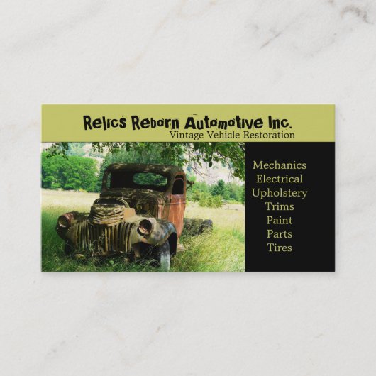 Carte De Visite Vieil atelier de réparations de camion de véhicule (Devant)