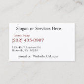 Carte De Visite Vieil atelier de réparations heurté de camion de (Dos)