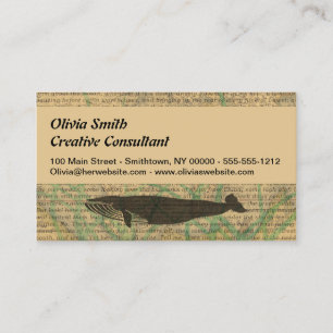 Carte De Visite Vieille Baleine Nautilique Vieille Océan Vie Mari