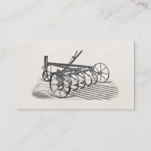 Carte De Visite Vieille charrue vintage d'agriculture d'équipemen