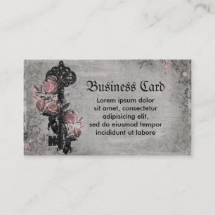 Carte De Visite Vieille clé et roses