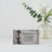 Carte De Visite Vieille clé et roses (Debout devant)