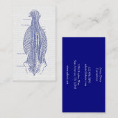 Carte De Visite Vieille illustration d'anatomie le dos (Devant / Derrière)