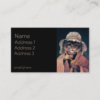 Carte De Visite Vieille Madame chat