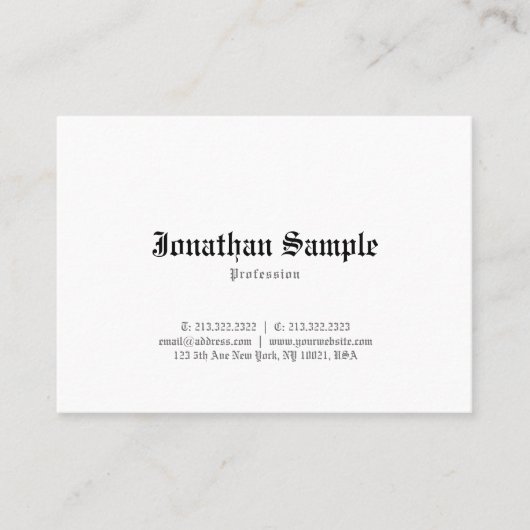 Carte De Visite Vieille plaine anglaise classique élégante (Devant)