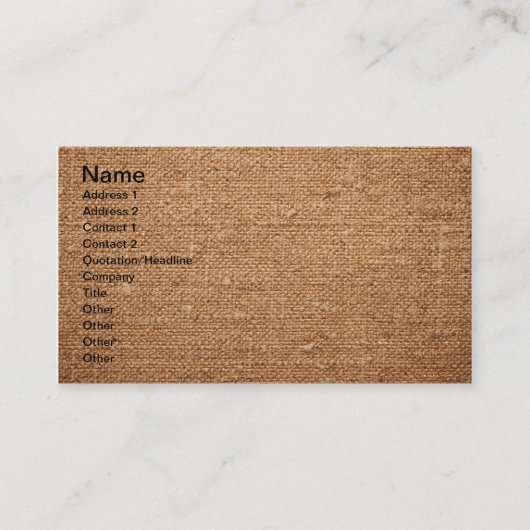 Carte De Visite Vieille texture de toile de coton pour l'arrière - (Devant)