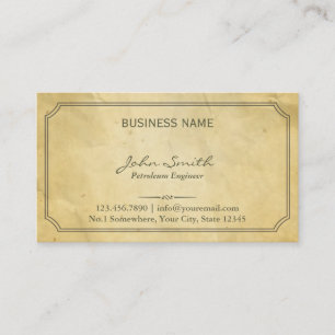 Carte De Visite Vieille Texture Papier Texture Ingénieur Pétrolier