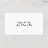 Carte De Visite Viennoiseries | Épingle à rouler et Ca d'affaires  (Dos)