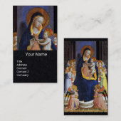 Carte De Visite VIERGE AVEC ENFANT, ANGELS ET SAINTS Papier noir (Devant / Derrière)