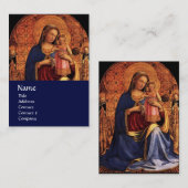Carte De Visite VIERGE AVEC ENFANT ET SAINTS, bleu (Devant / Derrière)