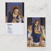 Carte De Visite VIERGE AVEC ENFANT ET SAINTS Bleu Blanc (Devant / Derrière)