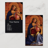 Carte De Visite VIERGE AVEC ENFANT ET SAINTS, Papier noir (Devant / Derrière)
