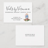 Carte De Visite Vierge catholique traditionnelle Marie Roses relig (Devant / Derrière)