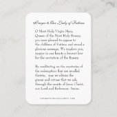 Carte De Visite Vierge Marie Fatima Prière Rosaire (Dos)