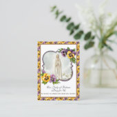 Carte De Visite Vierge Marie Fatima Prière Rosaire Violets catholi (Debout devant)