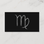 Carte De Visite Vierge. Signe d'astrologie de zodiaque. Noir (Dos)