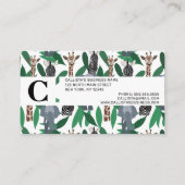 Carte De Visite Vierge Zebra Elephant Giraffe Safari Animals (Dos)