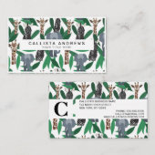 Carte De Visite Vierge Zebra Elephant Giraffe Safari Animals (Devant / Derrière)