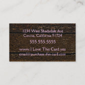 Carte De Visite Vieux bois et rouleau rose (Dos)