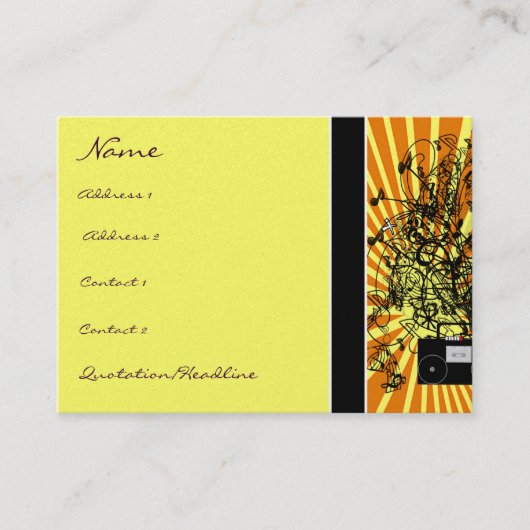 Carte De Visite Vieux BoomBox Shock-Musical Notes Tournes (Devant)