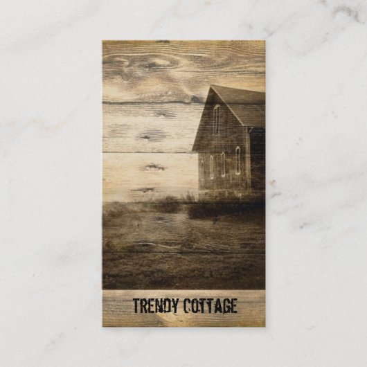 Carte De Visite vieux cabine primitif de ferme de grange de pays (Devant)