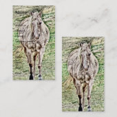 Carte De Visite Vieux Cheval Cracké Peinture (Devant / Derrière)