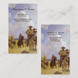 Carte De Visite Vieux Cowboys, Le Costume Parkman par NC Wyeth