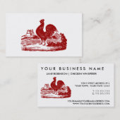 Carte De Visite Vieux cru de ferme de coq rouge (Devant / Derrière)