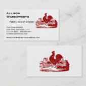 Carte De Visite Vieux cru de ferme de coq rouge (Devant / Derrière)