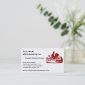 Carte De Visite Vieux cru de ferme de coq rouge (Debout devant)